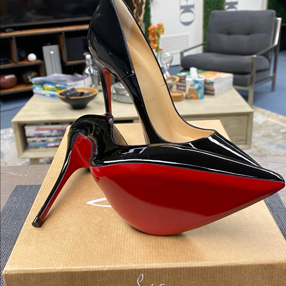 Christian Louboutin Black Patent Leather Heels - Picture 8 of 11